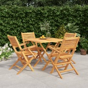 Teak Ensemble Elegance: 5-Piece Garden Dining Set