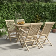 Teak Magic: 5-Piece Grey Solid Wood Garden Dining Set