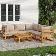 Taupe Tidings Lounge Luxe: 6-Piece Solid Wood Garden Set