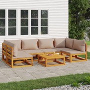 Sylvan Taupe: 7-Piece Solid Wood Garden Lounge Set