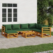 Green Grove Octavo: 8-Piece Solid Wood Garden Lounge Set