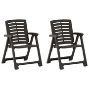 Garden Chairs 2 pcs Plastic Anthracite