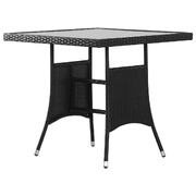 Sleek & Sturdy: The Black Poly Rattan Garden Table for Outdoor Dining