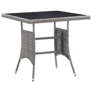 Modern Grey Poly Rattan Garden Table: Stylish and Durable Outdoor Furniture