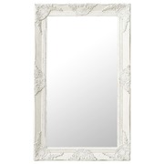 Wall Mirror Baroque Style 50x80 cm White