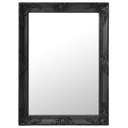 Wall Mirror Baroque Style 60x80 cm Black