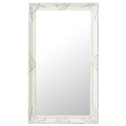 Wall Mirror Baroque Style 60x100 cm White