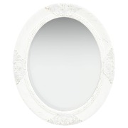 Wall Mirror Baroque Style 50x60 cm White