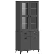 Stylish and Durable Highboard in Anthracite Grey: A Solid Wood Pine