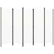 5-Panel Room Divider Cream White 