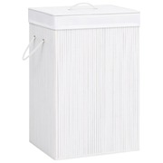 Bamboo Laundry Basket - White