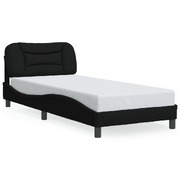 Bed Frame with Headboard Black Fabric