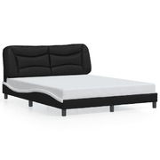Bed Frame with Headboard Black and White 