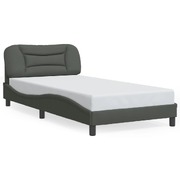 Bed Frame with Headboard Dark Grey King Single Size - Fabric