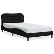 Bed Frame with Headboard Black King Single Size Fabric