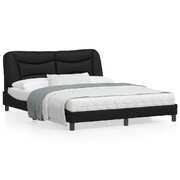 Bed Frame with Headboard Black Queen Size 