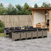 13 Piece Garden Dining Set with Cushions Grey