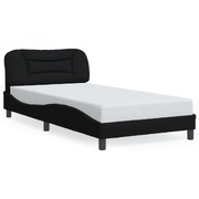 Bed Frame with LED Light Black-Fabric