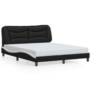 Bed Frame with LED Light Black and White 