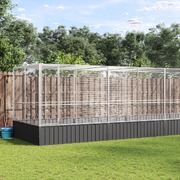 Silver Steel Aviary with Extension