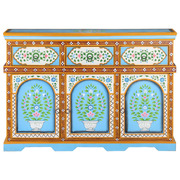 Hand-Painted Multicolour Sideboards Elevate Your Interior Style with Solid Mango Wood