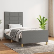 Bed Frame with Headboard Dark Grey 