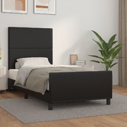 Bed Frame with Headboard Black King Single Size Velvet