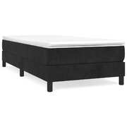 Box Spring Bed with Mattress Black - King Single Size Velvet