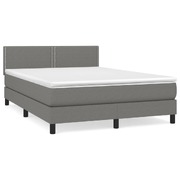 Durable and Stylish Dark Grey Double Size Box Spring Bed with Mattress