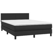 Sleek and Stylish Black Queen Size Box Spring Bed with Mattress