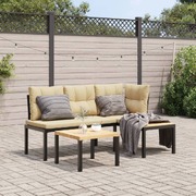 Stylish & Comfortable: 3-Piece Garden Bench Set with Cushions