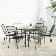 7-Piece Stackable Garden Chair Set in Elegant Anthracite  Perfect for Outoor