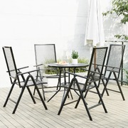 Luxurious 5-Piece Reclining Garden Chair Set in Anthracite  Perfect for Stylish Outdoor 