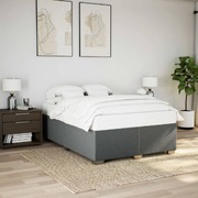 Stylish Dark Grey Double Fabric Bed Frame Without Mattress for Elegant Interiors