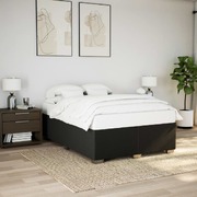 Elegant Black Double Size Bed Frame in Fabric  Mattress Not Included