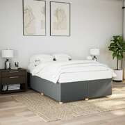 Stylish Dark Grey Queen Bed Frame in Fabric - No Mattress Included