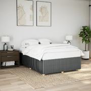 Elegant Dark Grey Queen Bed Frame Stylish Fabric Design Without Mattress