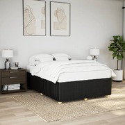 Elegant Black Queen Fabric Bed Frame Without Mattress Stylish and Modern Design