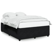 Bed Frame Double Bed Mattress Base Wooden Bedstead Black Queen Velvet