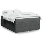 Contemporary Black Box Spring Bed with Mattress: Double Fabric for a Sleek Look