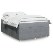 Elegant Dark Grey Queen Size Box Spring Bed with Comfortable Mattress