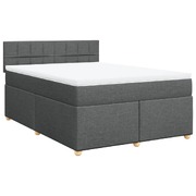 Box Spring Bed with Mattress Bedstead Double Bed Dark Grey Double Fabric - Relax in Style