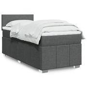 Modern Elegance: Dark Grey King Single Box Spring Bed with Soft Mattress