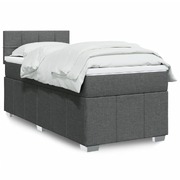 Sleek Dark Grey King Single Box Spring Bed with Mattress: Comfort and Style