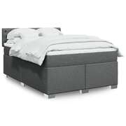 Stylish Dark Grey Queen Box Spring Bed and Mattress Set for Modern Interiors