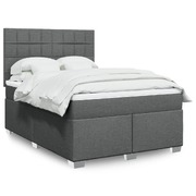 Stylish Dark Grey Queen Box Spring Bed with Mattress for Ultimate Comfort