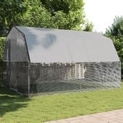 Chicken Cages 2 pcs with Roof and Door Silver