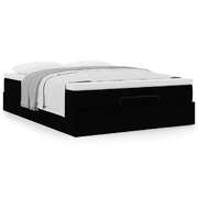 Ottoman Bed with Mattress in Black Double Fabric: Comfort & Style