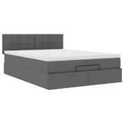 Versatile Ottoman Bed with Mattress in Dark Grey Double - Fabric