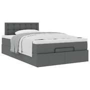 Dark Grey Ottoman Bed with Mattress King Single Fabric